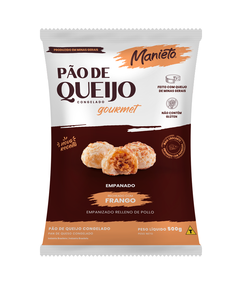 Pão de queijo recheado com Frango